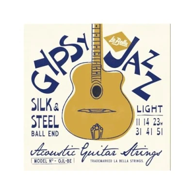 Image of La Bella GJL BE Gypsy Jazz Silk &amp; Steel, Light Ball End Acoustic Guitar String