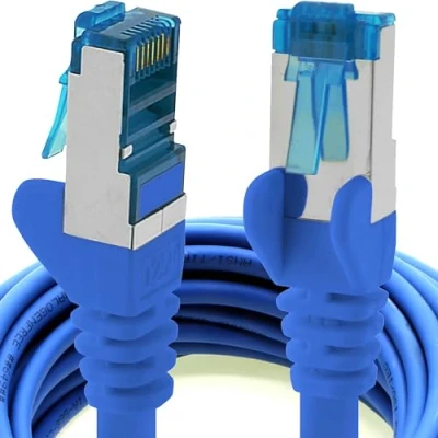 Image of 1aTTack.de 1 X 10 M CAT6a Ethernet Network Patch cable 10000 Mbit s SFTP PIMF 500 MHz blue