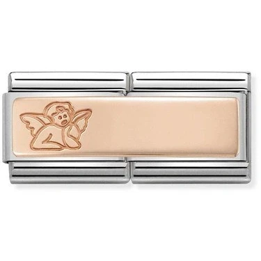 Image of Nomination Rose Gold Double Angel Charm Stainless Steel