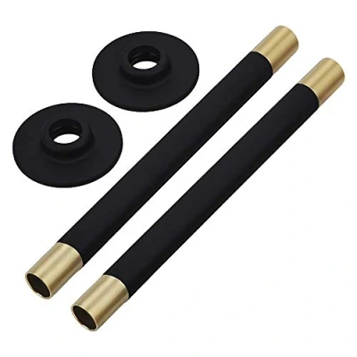 Image of Milano Modern Black 15mm Heated Towel Rail Radiator Pipe Connector Kit