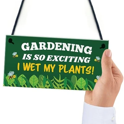 Image of Red Ocean Gardening So Exciting I Wet My Plants Funny Garden Sign For Home Shed Summerhouse Plaque Gift Him Her Friendship