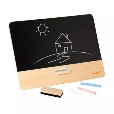 Image of Janod Freestanding Blackboard Includes 3 Chalks + 1 Brush Easy to Install &amp; Store Away FSC Wooden Toy Children’s Board Years +, J09636
