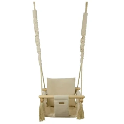 Image of Baby/toddler swing, indoor, outdoor, soft seat, swing chair (colour: cream)