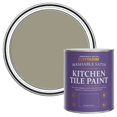 Image of Rust Oleum Grounded Water Resistant Kitchen Tile Paint in Satin Finish 750ml