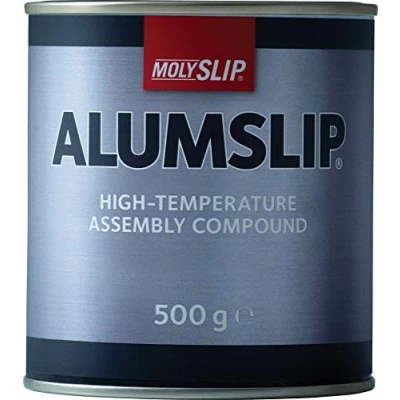 Image of MOLYSLIP ALUMSLIP High Temperature Anti Seize Grease Copper Free Withstands Extreme (up to 650C) Protects Against Galling, Seizure Rust and Corrosion 500g, packaging may vary