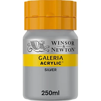 Image of Winsor and Newton Galeria Acrylic Colour 250ml 617 Metallic Silver (Pot)