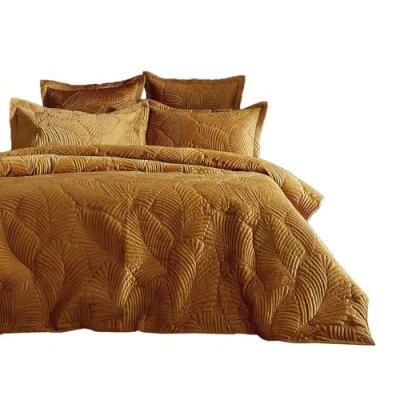 Image of Paoletti Contemporary Palmeria Oxford Pillowcase, Gold, 50 x 75cm