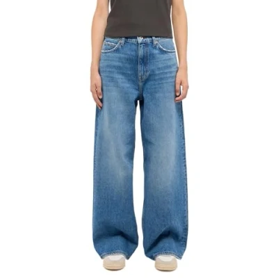 Image of MUSTANG Women&#039;s Style Luise Wide Jeans, Medium Blue 585, 28W x 38L