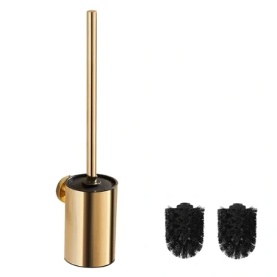 Image of bgl Wall Mounted Gold Toilet Brush, Stainless Steel Round Brush Holder for Bathroom (gold) …