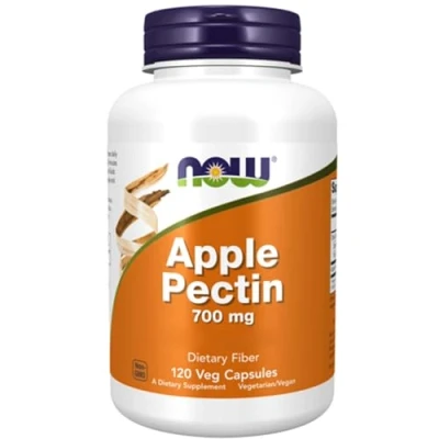 Image of Now Foods, Apple Pectin, 700mg, 120 Vegan Capsules, SOYA Free, Gluten Vegetarian