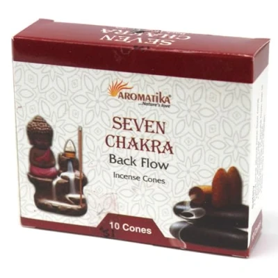 Image of Ancient Wisdom Aromatica Backflow Incense Cones 7 Charkras