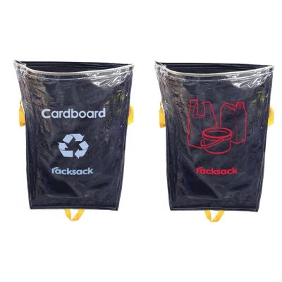 Image of Clear Racksack Warehouse Recycling Sack 1000mm high x 920mm wide 160L Waste Segregation Management Sack, (Pack of 1 Blank)