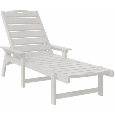 Image of vidaXL Sun Lounger White 53x162x98.5 cm HDPE