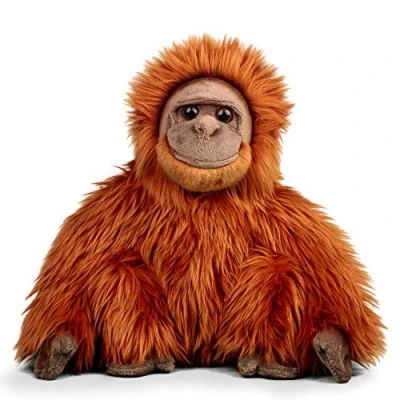 Image of Tobar 37561 World of Nature Animal Animigos Plush Orangutan, Toy in Realistic Design, Cuddly Soft, Approx. 30 cm Tall, Orange