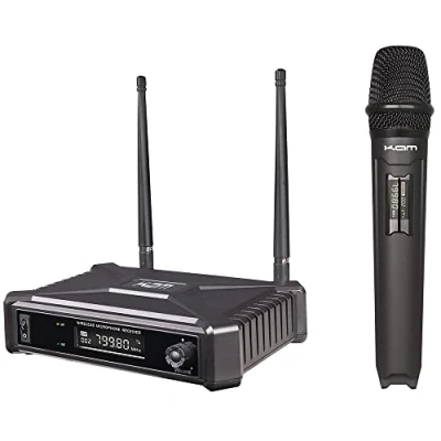 Image of KAM KWM6PRO Single Wireless Microphone System with Fixed UHF Channel Receiver, LCD Display, and 50m Range