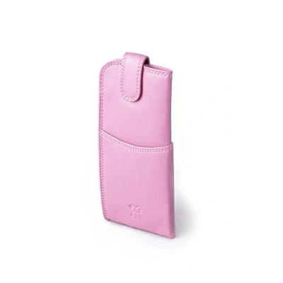 Image of Lakeland leather Slim Glasses Case in soft Mauve Pink real spectacles pouch for women