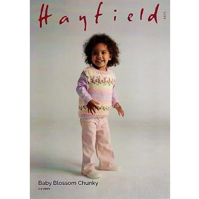 Image of Hayfield Baby Blossom Chunky Knitting Pattern 5571 Vest Top, 1 4 Years