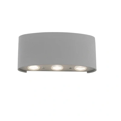 Image of Carlo Outdoor Up Down Wall Lamp Silver 6x 0.8W LED 3000K IP54