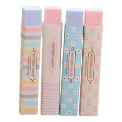 Image of Vektenxi Rubber Erasers Cute Long Rainbow Pencil Eraser Set Stationery Novelty School Office Kid Children Students DIY Drawing 4Pcs Durable and Practical