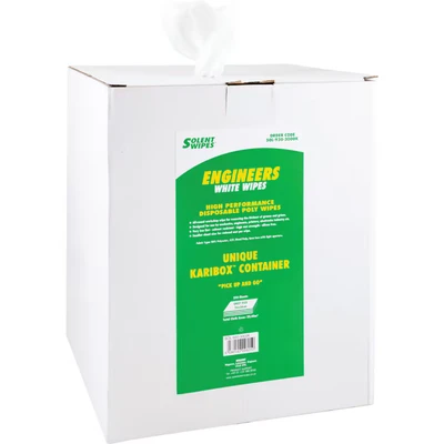 Image of Solent Cleaning Engineers White Wipes 27 x 36cm, Box of 250