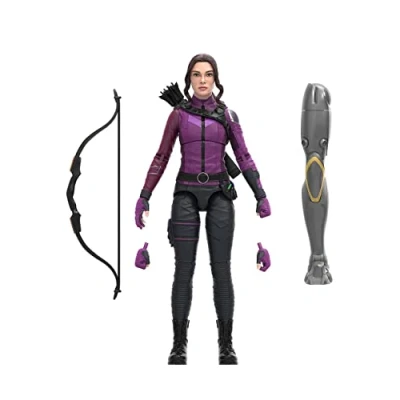 Image of Hasbro Avengers F3856 Marvel Legends MCU Disney Plus Kate Bishop Hawkeye Series Action 6 inch Collectible Toy, 3 Accessories, 1 Build A Figure Part, Multi