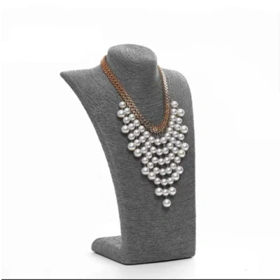 Image of Love de La Vie Hemp Rope Jewellery Display Stand Holder Necklace Organizer Bust Big Size (Grey)