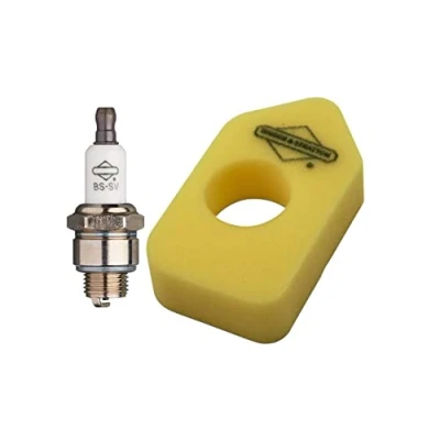 Image of Genuine Briggs &amp; Stratton Air Filter Spark Plug Set for B&amp;S Sprint Classic (Filter Set)