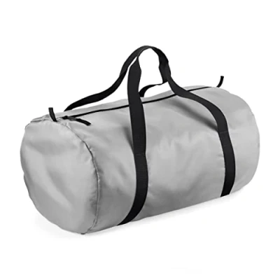 Image of BagBase BG150 Packaway Barrel Bag Silver/Black