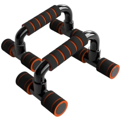 Image of Weddflower Parallettes Push Up Bars with Anti Slip Foam Grip Handle Chest Press for Home Gym Fitness Exercise Strength Training Orange 1 Pair Calisthenics Equipment