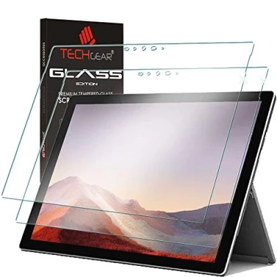 Image of TECHGEAR Glass Edition [2 Pack] Screen Protectors fits Microsoft Surface Pro 7 / Plus, Genuine Tempered [9H Toughness] [HD Clarity] [Scratch Resistant] [No Bubble]