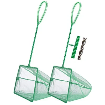 Image of Filhome 2 Pcs Aquarium Fish Net, Fine Mesh Quick Catch Net for Tank (12.6cm) (6 inch)