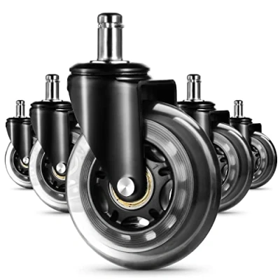 Image of EDIMENS Office Chair Wheels Caster Replacement for Rubber Wheel All Floors, Set of 5 11mm Universal Size Work Castors Home Chairs, Gaming Computer Chairs…