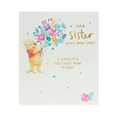 Image of Disney Pooh Bear Extra Lovely Sister Birthday Greeting Card Cute Greetings Cards 660869