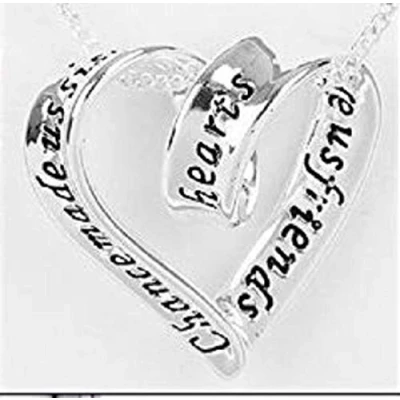 Image of Sister Heart Necklace Chance made us sisters Hearts friends Equilibrium 49743