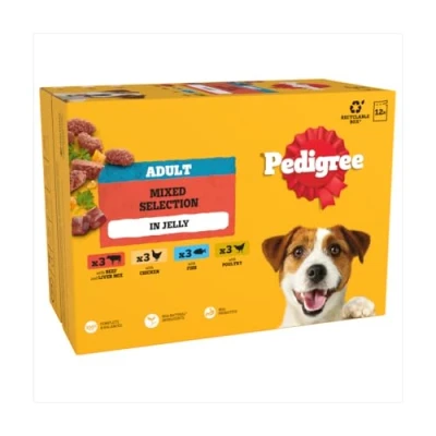 Image of PEDIGREE Adult Dog Pouches Mixed Selection in Jelly 12x100g