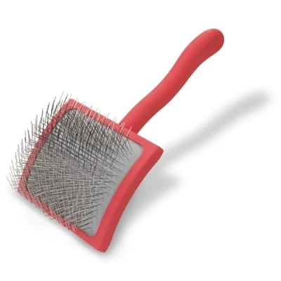 Image of Chris Christensen Big G Dog Slicker Brush Professional Grooming Shedding Fluff Detangle Style Saves Time &amp; Energy Coral, Large