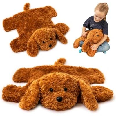 Image of ODOXIA Weighted Lap Pad for Kids Calming &amp; Comforting Animal Dog Buddy Sensory Animals Blanket Disorder Carrying Bag Included 5 Lbs