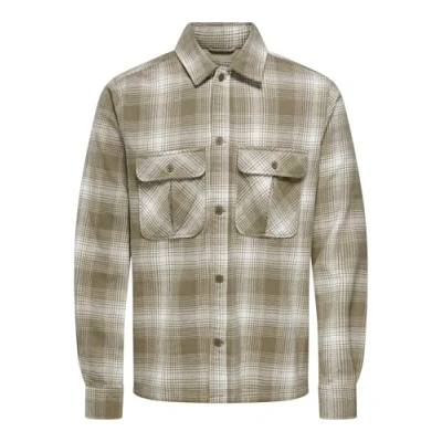 Image of ONLY &amp; SONS Men&#039;s Onscedric Life Check Overshirt Noos Shirt Jacket, Fall Skirt, L