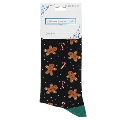 Image of Joe Davies Christmas Bamboo Men’s One Size Socks Gingerbread Man