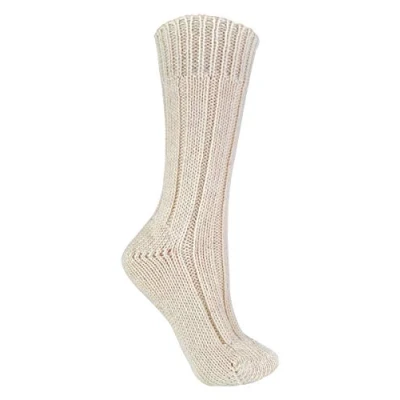Image of Sock Snob 1 Pair Ladies Thin Lightweight Soft Cosy Warm Knitted 100% Pure Wool Bed Socks (4 7 uk, S198 Cream)