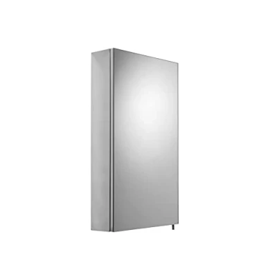 Image of Croydex Colorado Single Door Bathroom Mirror Cabinet, Adjustable Glass Shelf, Wall Cabinet with Door, Designed for Small Spaces, Pre Assembled &amp; All Fittings Included, 67x38x12cm
