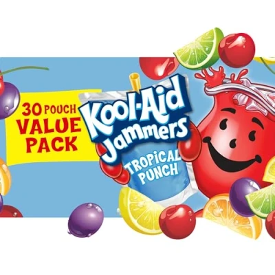Image of Kool Aid Jammers Tropical Punch Flavored Juice Drink (30 Pouches)
