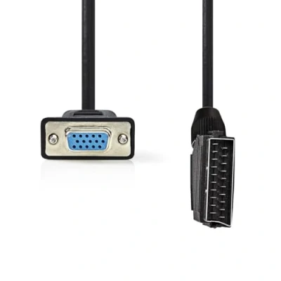 Image of NEDIS SCART Cable Male VGA Female Nickel Plated 480p 2.00 m Round PVC Black Label
