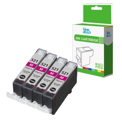 Image of InkJello Ink Cartridge For Printer, Compatible With Canon Pixma iP3600 iP4600 iP4700 MP540 MP550 MP560 MP620 MP630 MP640 MP980 MP990 MX860 MX870 CLI 521 (Magenta, 4 Pack)