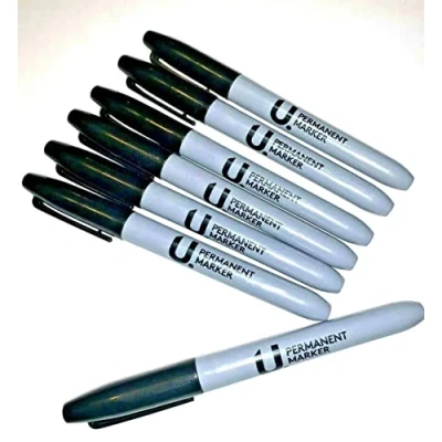 Image of VapourOn Black Permanent Marker Pens, Bullet Pen Pack of 6
