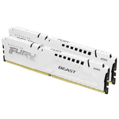 Image of Kingston FURY Beast White 64GB 6400MT/s DDR5 CL32 DIMM (Kit of 2) Desktop Gaming Memory KF564C32BWEK2 64