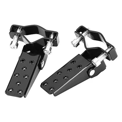 Image of Motorbike Pegs Foot Rest, Motorcycle Folding Frame Rests Footpegs Pedals Black Stylish Metal