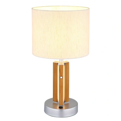 Image of Taugus Table Lamp with Round Shade Brown 1x E27