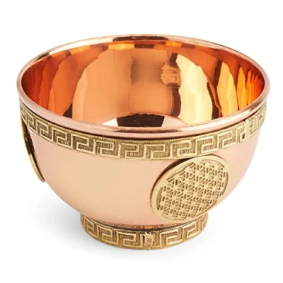 Image of NKlaus Ø 8 cm incense bowl Flower of Life copper 39138