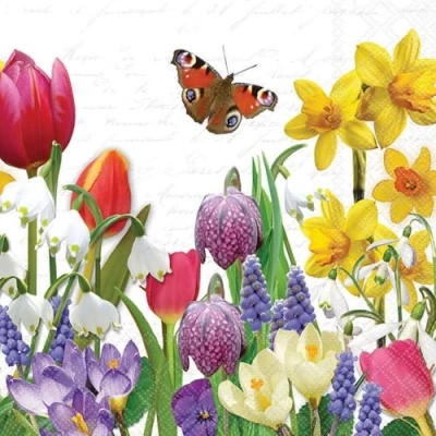 Image of 20 Ambiente Paper Napkins Spring Feeling Table Decoration with Motif Also for Party or Decoupage 33x33 cm